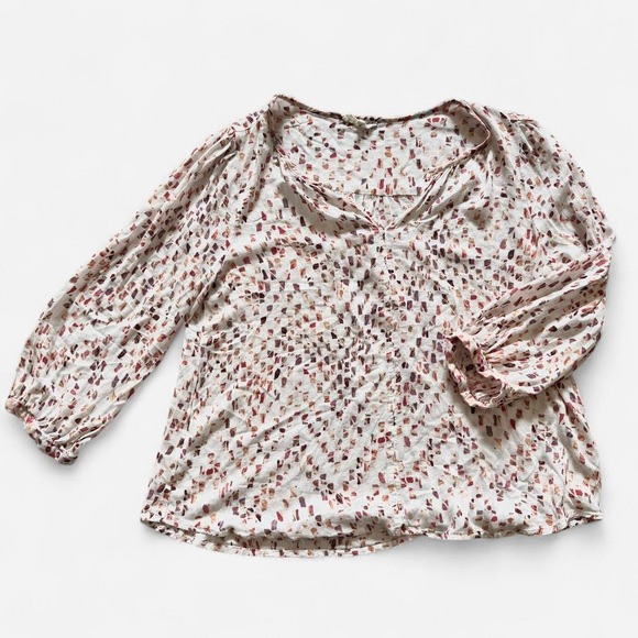 3/4 Hipster sheer blouse large work casual top pheasant sleeves boho inspired - Picture 7 of 8